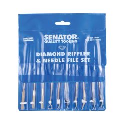 Distributor Senator SEN0332700K 14cm DIAMOND RIFFLER & NEEDLE FILE SET 10-PCE, Jual Senator SEN0332700K 14cm DIAMOND RIFFLER & NEEDLE FILE SET 10-PCE
