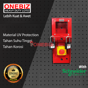 ONEBIZ Heavy Duty LOTO Box Vertical OB 14-OB05 Loto Box Vertical Safety Device Heavy Duty+Emergency Push Button+Padlock