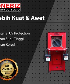 ONEBIZ Heavy Duty LOTO Box Vertical OB 14-OB04 Loto Box Vertical Safety Device Heavy Duty + Switch Button + Padlock