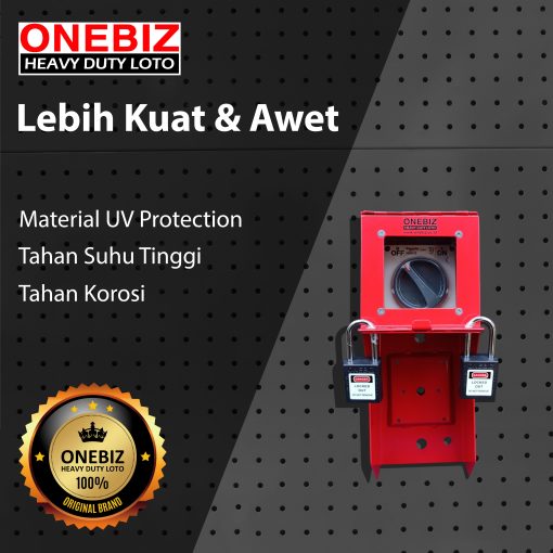 ONEBIZ Heavy Duty LOTO Box Vertical OB 14-OB04 Loto Box Vertical Safety Device Heavy Duty + Switch Button + Padlock