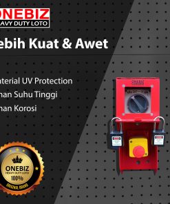 ONEBIZ Heavy Duty LOTO Box Vertical OB 14-OB07 Loto Box Vertical Safety Heavy Duty with Switch Button+Emergency Button+Padlock