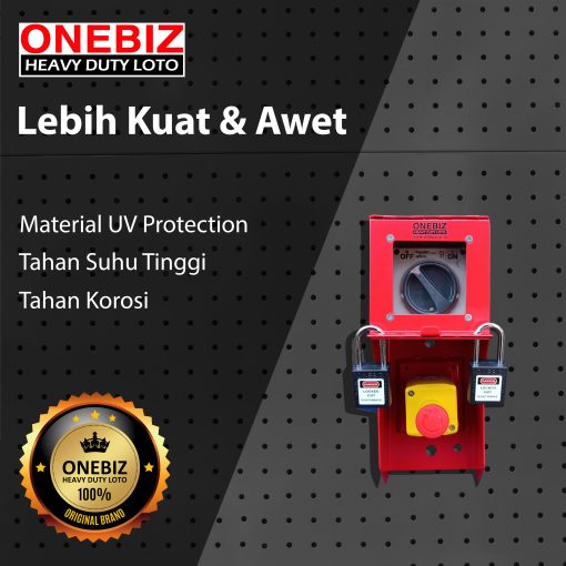 ONEBIZ Heavy Duty LOTO Box Vertical OB 14-OB07 Loto Box Vertical Safety Heavy Duty with Switch Button+Emergency Button+Padlock