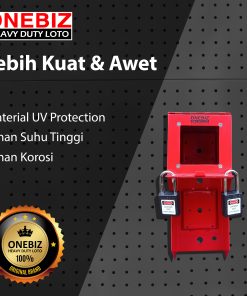 ONEBIZ Heavy Duty LOTO Box Vertical OB 14-OB08 Loto Box Vertical Safety Heavy Duty +Padlock