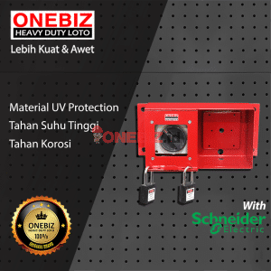 ONEBIZ Heavy Duty LOTO Box Horizontal OB 14-OB04-H + Switch Button + Padlock