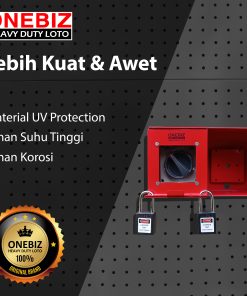 ONEBIZ Heavy Duty LOTO Box Horizontal OB 14-OB04-H + Switch Button + Padlock
