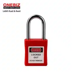 Loto Padlock Short Steel Shackle Red ONEBIZ untuk mengunci sumber energi