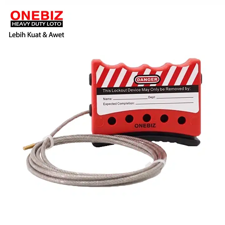 Heavy Duty Loto OB 14-BDL02 Universal Cable Lockout Stainless steel cable dia ONEBIZ untuk mengisolasi dan mengunci sumber energi berbahaya