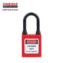 Heavy Duty Loto OB 14-BDG11DP Dustproof Nylon Shackle Safety Padlock ONEBIZ untuk Mengunci device loto, mencegah mesin dioprasikan