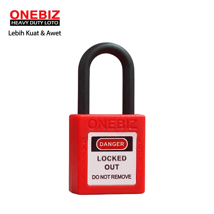 Heavy Duty Loto OB 14-BDG11UDKD Red ONEBIZ untuk untuk Mengunci device loto, mencegah mesin dioprasikan