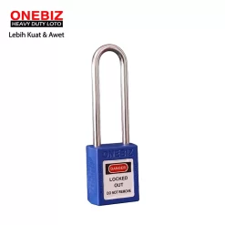 Heavy Duty Loto OB 14-BDG23UNDKD Long Steel Shackle New Blue ONEBIZ untuk untuk Mengunci device loto, mencegah mesin dioprasikan
