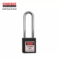 Heavy Duty Loto OB 14-BDG25UDKD Long Steel Shackle Black ONEBIZ untuk untuk Mengunci device loto, mencegah mesin dioprasikan