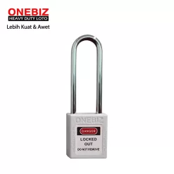 Heavy Duty Loto OB 14-BDG26UDKD Long Steel Shackle White ONEBIZ untuk untuk Mengunci device loto, mencegah mesin dioprasikan