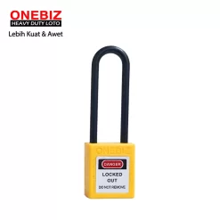 Heavy Duty Loto OB 14-BDG32UDKD Long Shackle Safety Padlock Yellow ONEBIZ untuk Mengunci device loto, mencegah mesin dioprasikan
