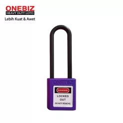 Heavy Duty Loto OB 14-BDG38UDKD Long Shackle Safety Padlock Purple ONEBIZ untuk Mengunci device loto, mencegah mesin dioprasikan