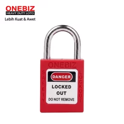 Heavy Duty Loto OB 14-BDG61UDKD Short Steel Shackle ONEBIZ untuk untuk Mengunci device loto, mencegah mesin dioprasikan