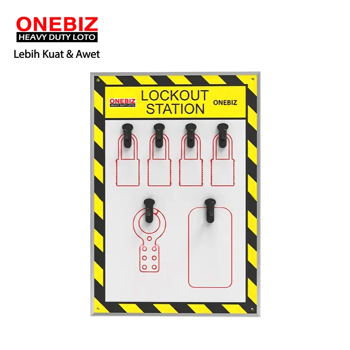 OB 14-BDB7-2 Open Lockout Station ONEBIZ untuk menyimpan loto agar tidak berantakan