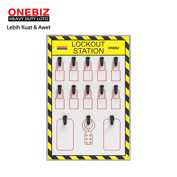 OB 14-BDB7-3 Open Lockout Station ONEBIZ untuk menyimpan loto agar tidak berantakan