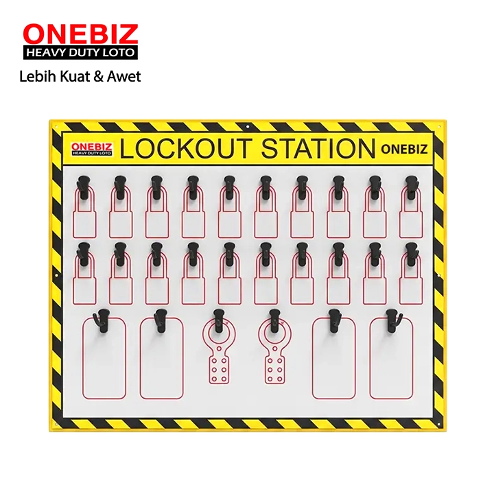 OB 14-BDB7-4 Open Lockout Station ONEBIZ untuk menyimpan loto agar tidak berantakan