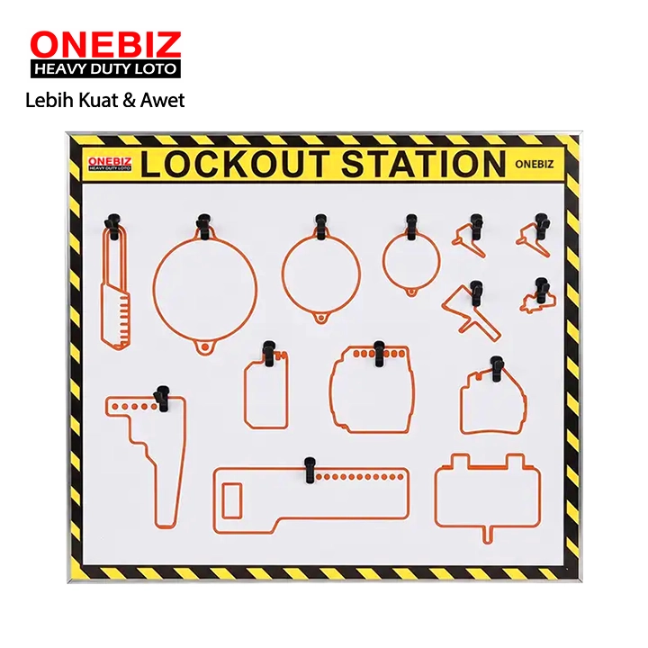 OB 14-BDB7-8 Open Lockout Station ONEBIZ untuk menyimpan loto agar tidak berantakan