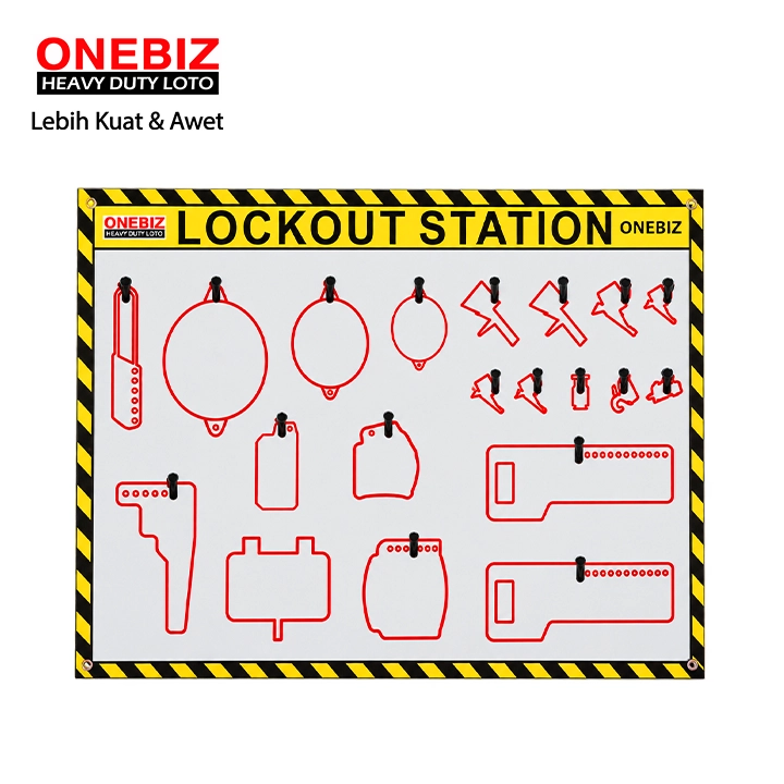OB 14-BDB7-9 Open Lockout Station ONEBIZ untuk menyimpan loto agar tidak berantakan